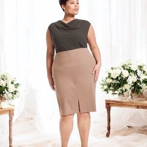 MM Lafleur ‘The Greenpoint Skirt’ in “Russett” Taupe Size +1 = 1X